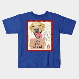 Cute Labrador welcome to Labville stamp Kids T-Shirt